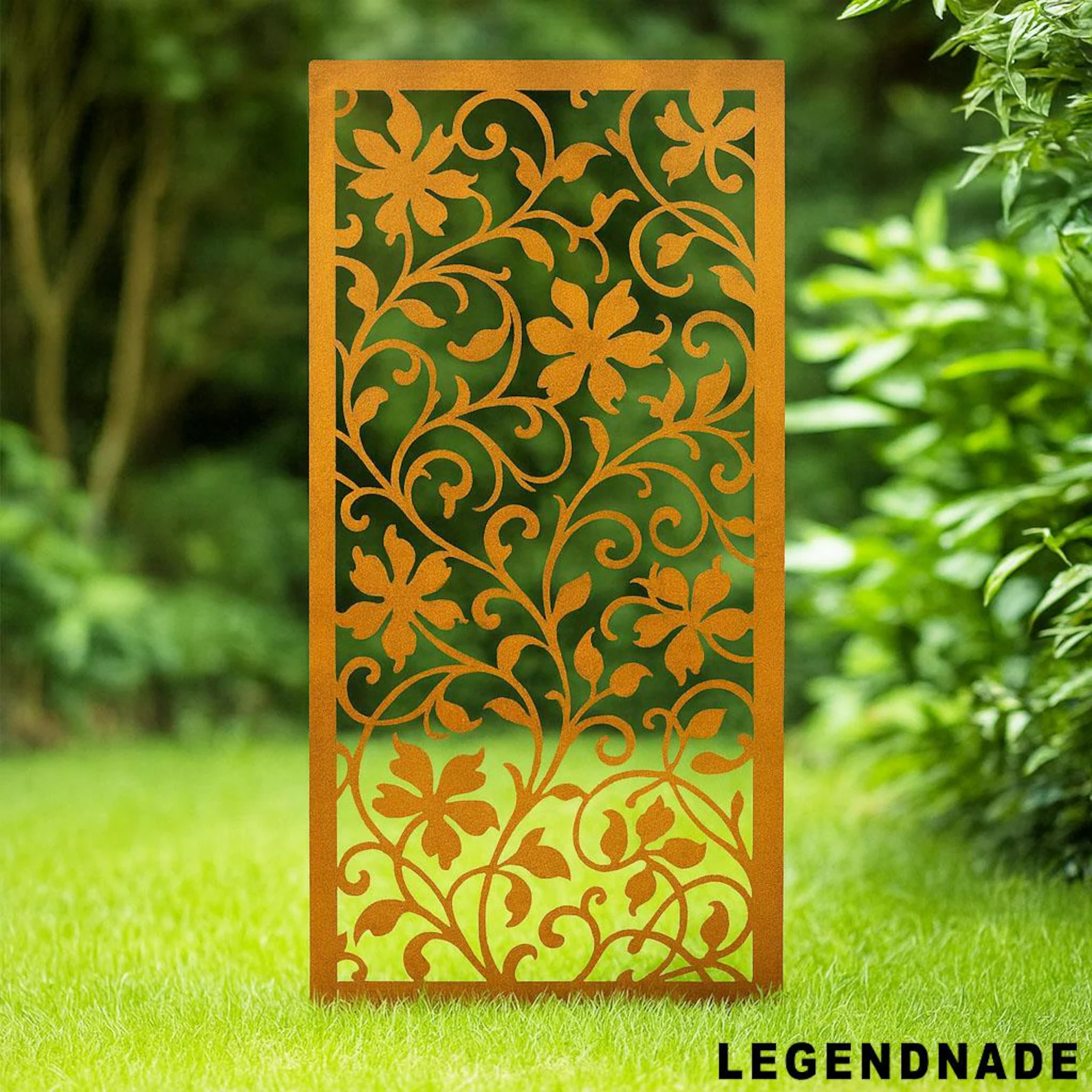Personalized Floral Metal Garden Panel, Elegant Steel Privacy Screen, Outdoor Decoration for Patio & Garden Fence