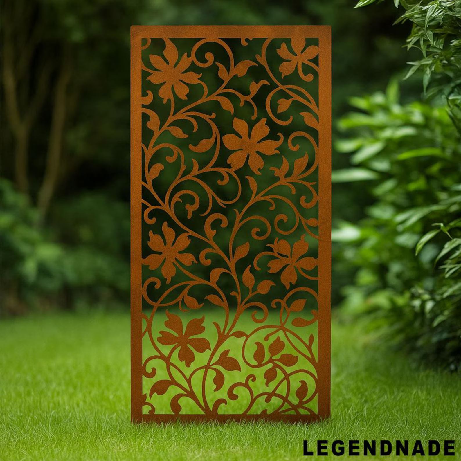 Personalized Floral Metal Garden Panel, Elegant Steel Privacy Screen, Outdoor Decoration for Patio & Garden Fence