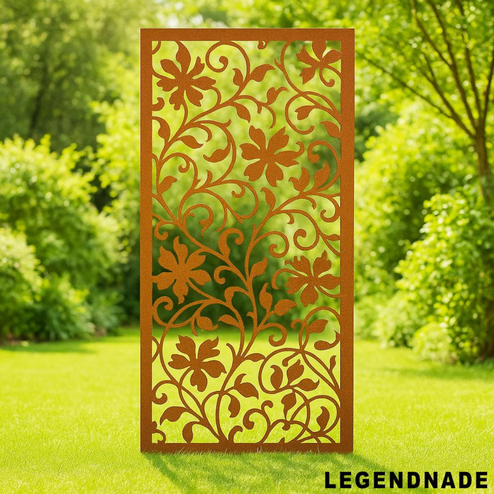 Personalized Floral Metal Garden Panel, Elegant Steel Privacy Screen, Outdoor Decoration for Patio & Garden Fence