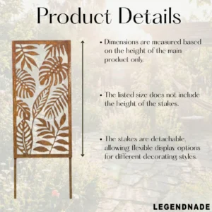 Personalized Maple Leaves Metal Garden Panel, Rustic Corten Steel Screen, Autumn Inspired Outdoor Privacy Divider for Yard & Patio - 5 Panels