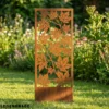Personalized Maple Leaves Metal Garden Panel, Rustic Corten Steel Screen, Autumn Inspired Outdoor Privacy Divider for Yard & Patio - 5 Panels