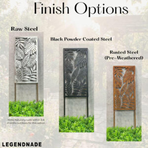 Personalized Maple Leaves Metal Garden Panel, Rustic Corten Steel Screen, Autumn Inspired Outdoor Privacy Divider for Yard & Patio - 5 Panels